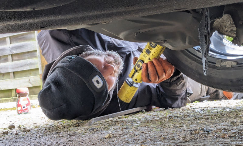 James investigating an EV